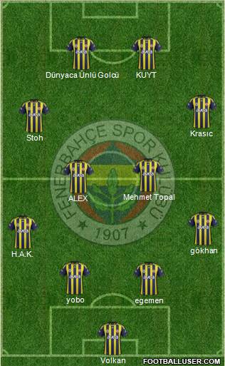 Fenerbahçe SK Formation 2012