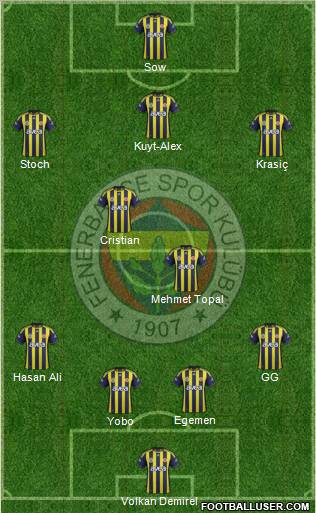 Fenerbahçe SK Formation 2012
