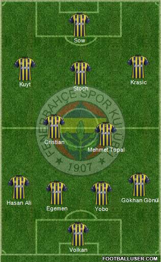 Fenerbahçe SK Formation 2012