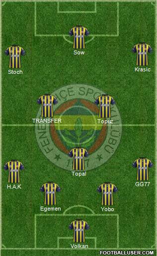 Fenerbahçe SK Formation 2012