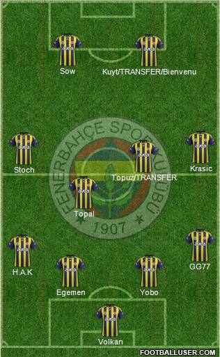 Fenerbahçe SK Formation 2012