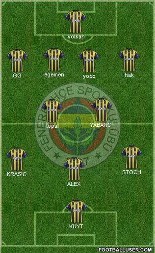 Fenerbahçe SK Formation 2012