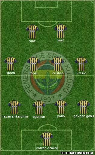 Fenerbahçe SK Formation 2012