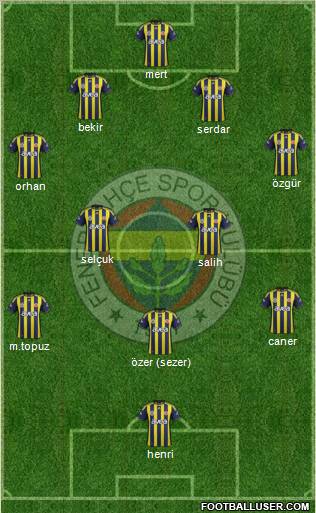 Fenerbahçe SK Formation 2012