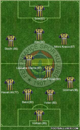 Fenerbahçe SK Formation 2012