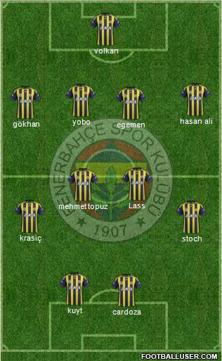 Fenerbahçe SK Formation 2012