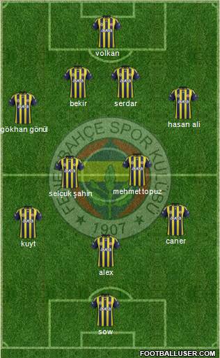 Fenerbahçe SK Formation 2012
