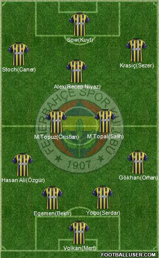 Fenerbahçe SK Formation 2012