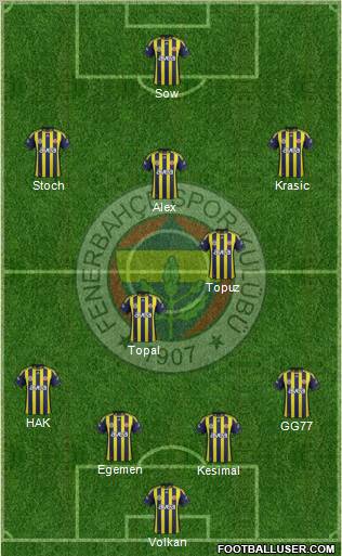Fenerbahçe SK Formation 2012
