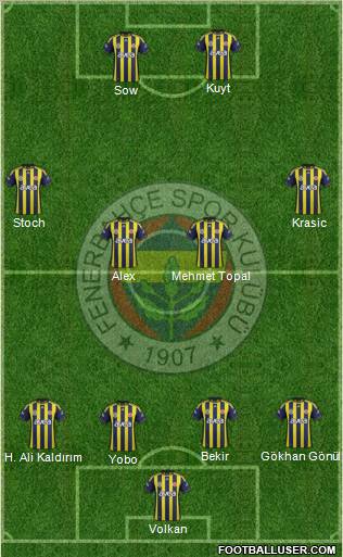 Fenerbahçe SK Formation 2012