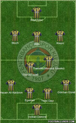 Fenerbahçe SK Formation 2012