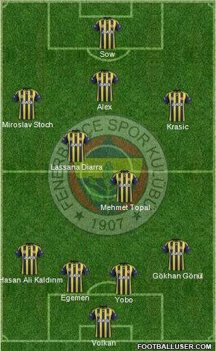 Fenerbahçe SK Formation 2012
