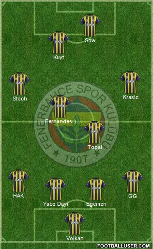 Fenerbahçe SK Formation 2012