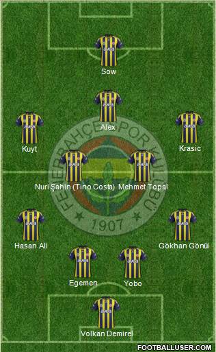 Fenerbahçe SK Formation 2012