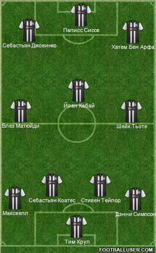 Newcastle United Formation 2012