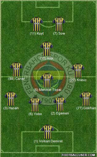 Fenerbahçe SK Formation 2012