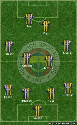 Fenerbahçe SK Formation 2012