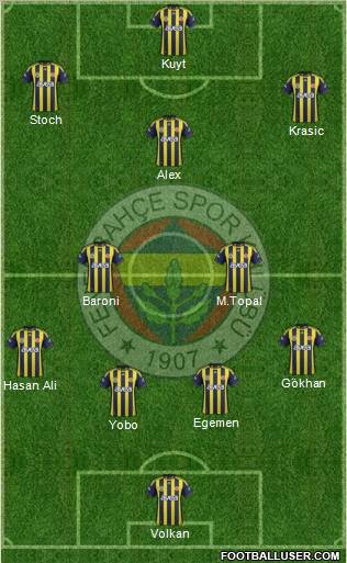 Fenerbahçe SK Formation 2012