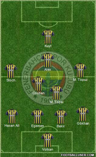 Fenerbahçe SK Formation 2012
