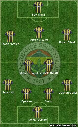 Fenerbahçe SK Formation 2012