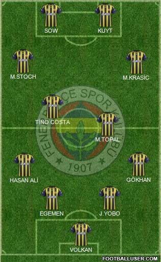 Fenerbahçe SK Formation 2012