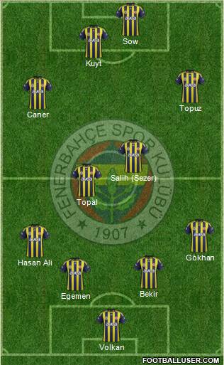 Fenerbahçe SK Formation 2012