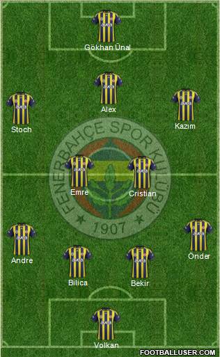 Fenerbahçe SK Formation 2012