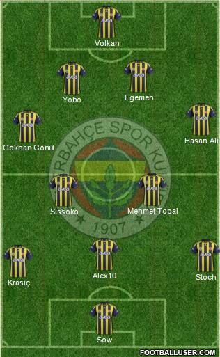 Fenerbahçe SK Formation 2012