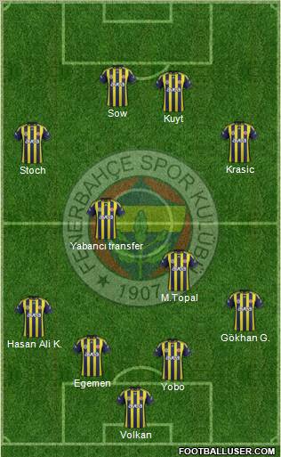 Fenerbahçe SK Formation 2012