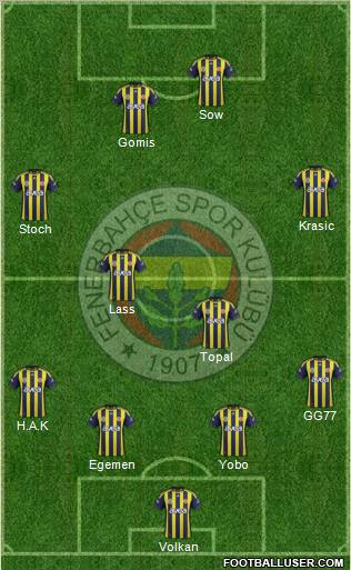 Fenerbahçe SK Formation 2012