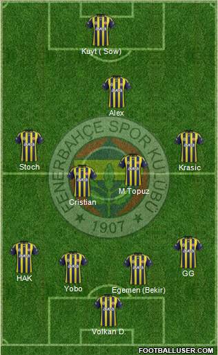 Fenerbahçe SK Formation 2012