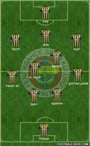 Fenerbahçe SK Formation 2012
