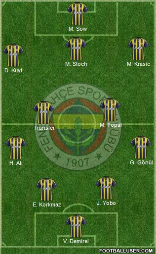 Fenerbahçe SK Formation 2012