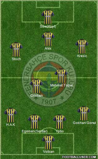 Fenerbahçe SK Formation 2012
