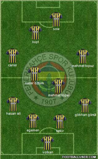 Fenerbahçe SK Formation 2012