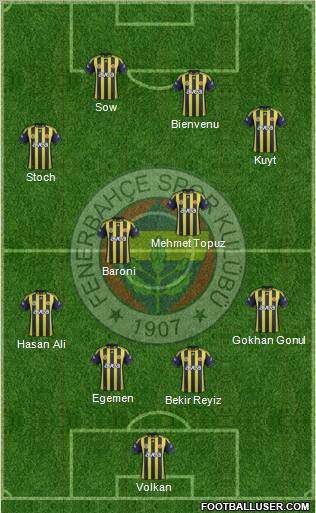Fenerbahçe SK Formation 2012