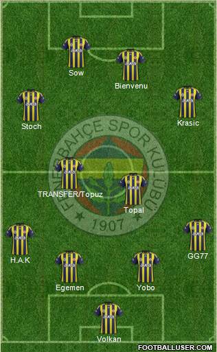 Fenerbahçe SK Formation 2012