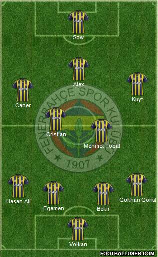 Fenerbahçe SK Formation 2012