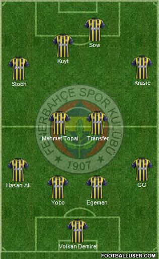Fenerbahçe SK Formation 2012