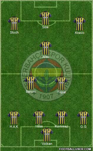 Fenerbahçe SK Formation 2012