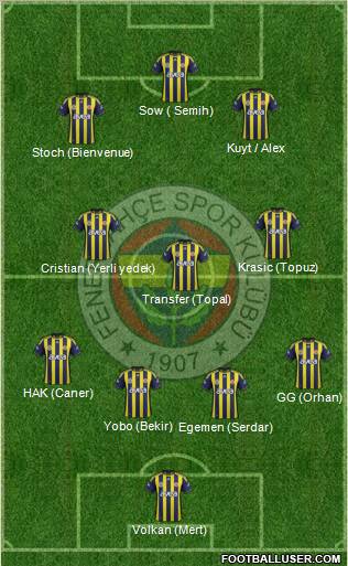Fenerbahçe SK Formation 2012