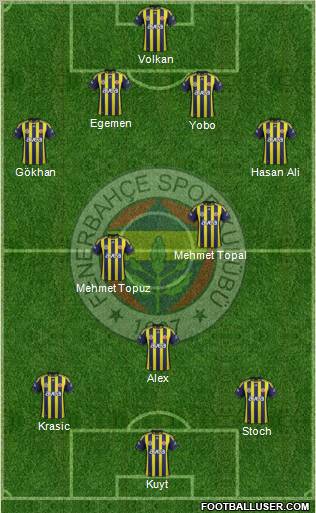Fenerbahçe SK Formation 2012