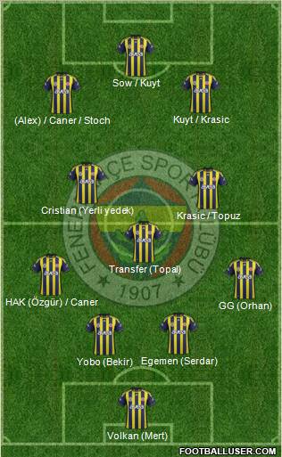 Fenerbahçe SK Formation 2012