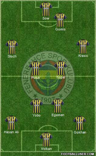 Fenerbahçe SK Formation 2012