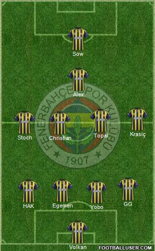 Fenerbahçe SK Formation 2012