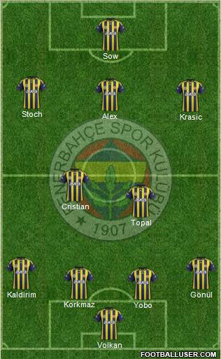 Fenerbahçe SK Formation 2012