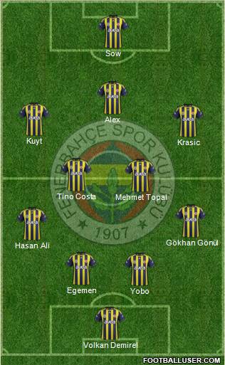 Fenerbahçe SK Formation 2012