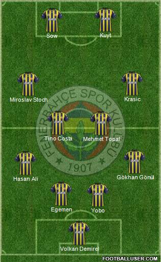 Fenerbahçe SK Formation 2012