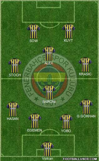 Fenerbahçe SK Formation 2012