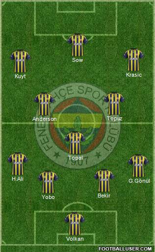 Fenerbahçe SK Formation 2012